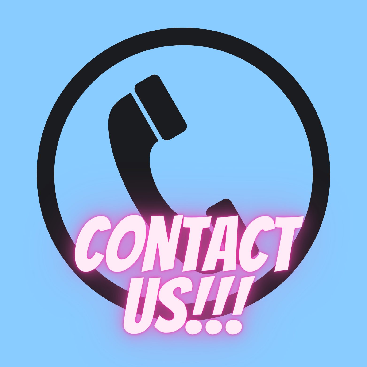 An image showing the words 'Contact Us' and a phone icon